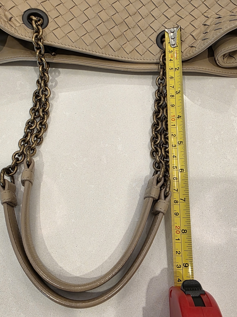 Bottega Veneta Double Chain Intrecciato Nappa Woven Leather Tote Bag Medium - Picture 10 of 16